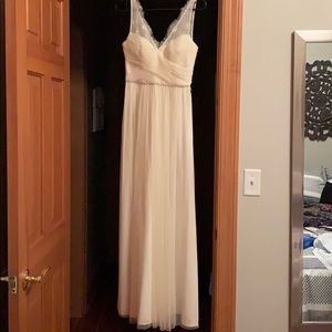 BHLDN, white/cream bridesmaid dress, belt included